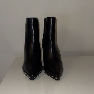 Sleek Black Ankle Booties with Stud Accents